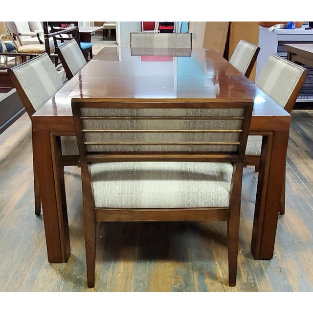 Henredon Furniture Venue Walnut MidCentury Modern Dining Table & Chair Set Chairish