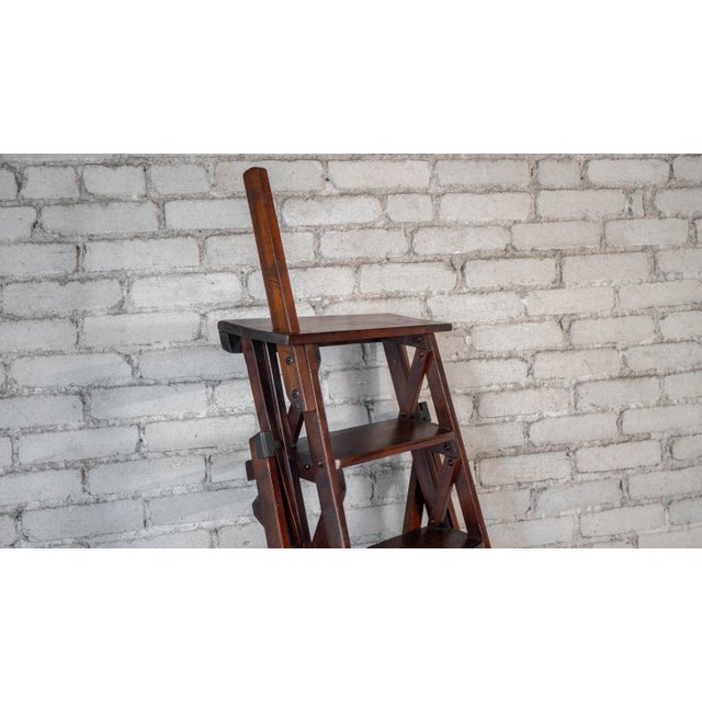 Restoration Hardware Arts and Crafts Folding Library Ladder Shelf For Sale - Image 14 of 15