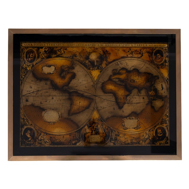 World Map Coffee Table from Maison Jansen, France, 1970s For Sale - Image 9 of 11