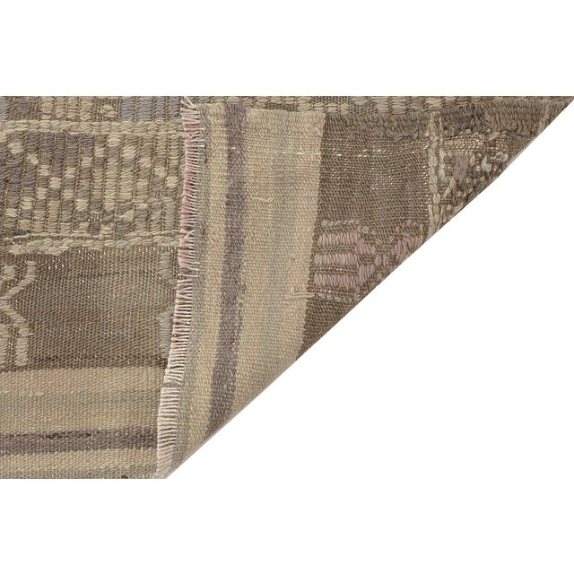 Mid 20th Century Mid 20th Century Vintage Pastel Embroidered Kilim Rug For Sale - Image 5 of 7