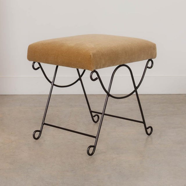 Panoplie Iron Loop Stool, Camel Mohair For Sale In Los Angeles - Image 6 of 11
