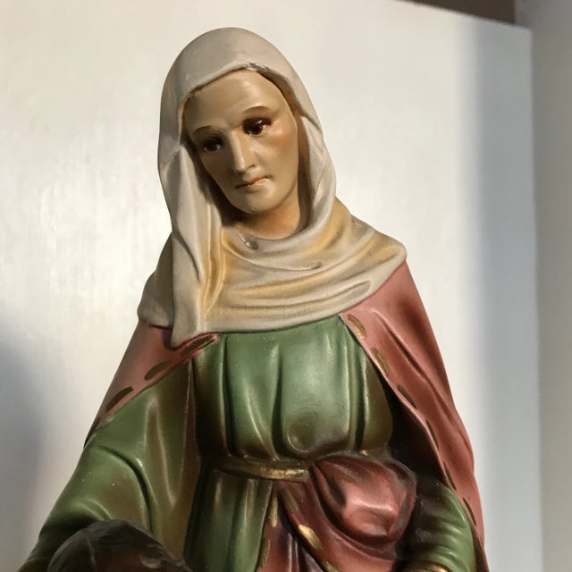 Ceramic Vintage Chalkware Figure Santa Ana For Sale - Image 7 of 13