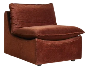 Italian Rust Corduroy Sling Lounge Chair, 1970s - 2 Available