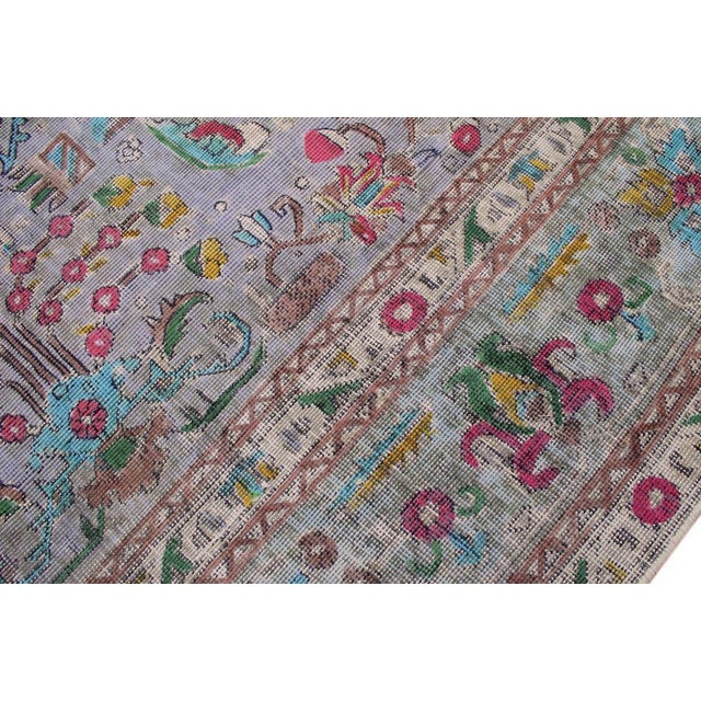 Boho Chic 1990's Vintage Gray/Blue Wool Rug - 6'4'' X 9'7'' For Sale In New York - Image 6 of 10