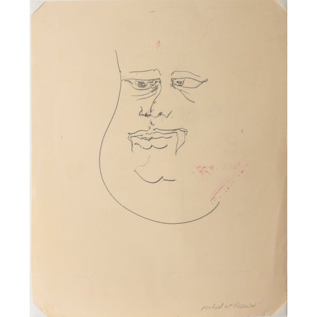 Abstract Expressionism Visage - 1974 Original Monoprint Lithograph on Paper by Michael William Eggleston For Sale - Image 3 of 7