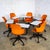 Early 21st Century Set of 6 Early 21st Century Modern Steelcase Orange Node Task Chairs W/Work Surface & 5 Prong Base For Sale - Image 5 of 12