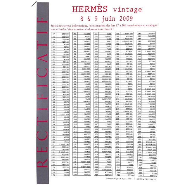 Traditional Hermès Paris Vintage Auction Catalog 2009 For Sale - Image 3 of 13