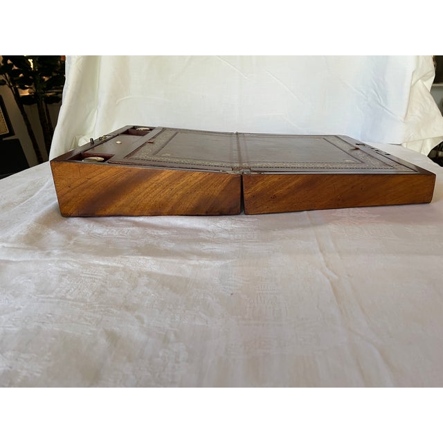 Early 19th Century English Mahogany & Brass-Inlaid Writing Slope/Lap Desk For Sale - Image 10 of 18