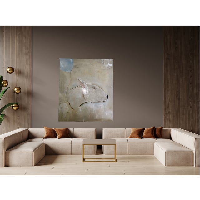 Paint "Every Dog Has His Day" Original Painting by Michele Mikesell, 46" X 40" Oil & Enamel on Canvas For Sale - Image 7 of 8