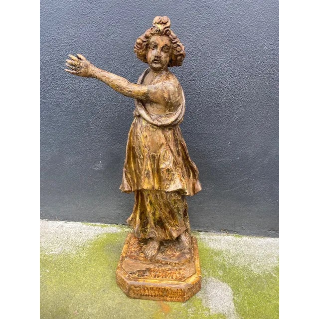 18th Century Italian Giltwood Figure For Sale - Image 13 of 13