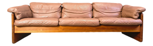 Danish Leather and Teak 3-Seater Sofa from Mikael Laursen, 1970s