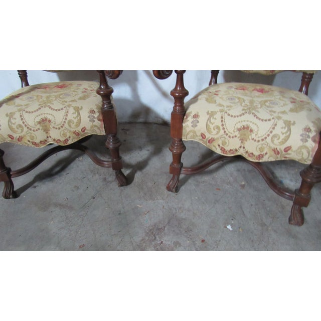1980s Pair of Southwood French Decorative Club Arm Chairs For Sale - Image 6 of 14