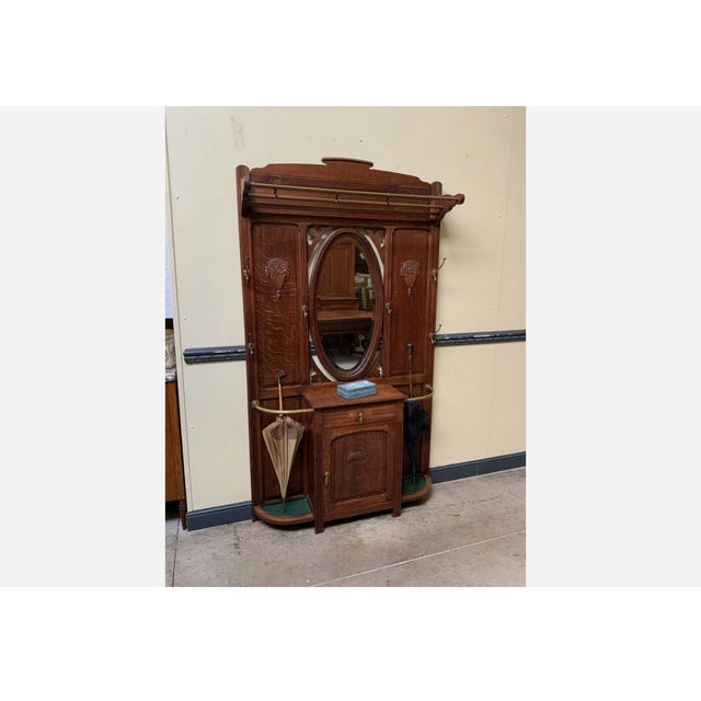 Antique Art Deco Wardrobe with Cabinet and Drawer, 1925 For Sale - Image 3 of 10