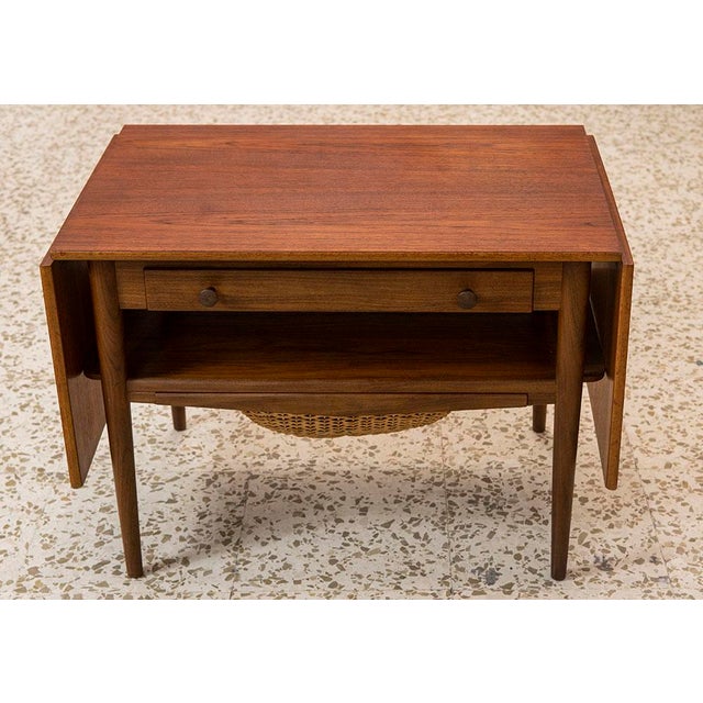 Extendable Sewing Coffee Table by Hans J. Wegner for Andreas Tuck, Denmark, 1960s For Sale - Image 9 of 9