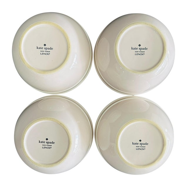 Kate Spade by Lenox "Sculpted Stripe" All-Purpose Bowls in Blush - Set of 4 For Sale - Image 10 of 11