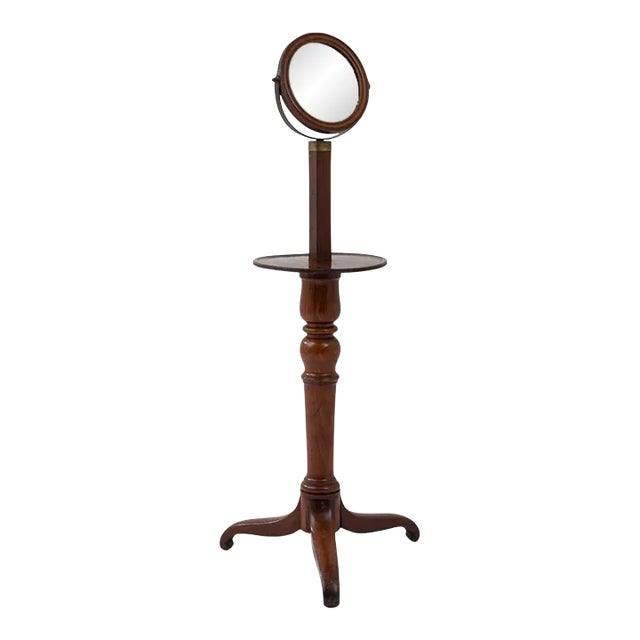 19th Century French Wooden Shaving Mirror For Sale