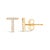 Contemporary 10K Yellow Gold 1/10 Cttw Diamond 'T' Initial Stud Earring For Sale - Image 3 of 5