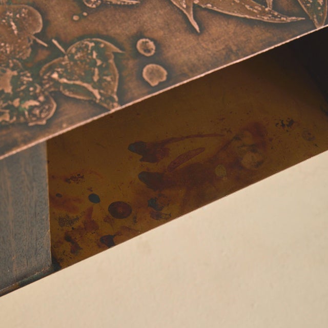Italian Etched Copper Wall-Mounted Side Table by Victor Cerrato, 1960s For Sale - Image 11 of 11