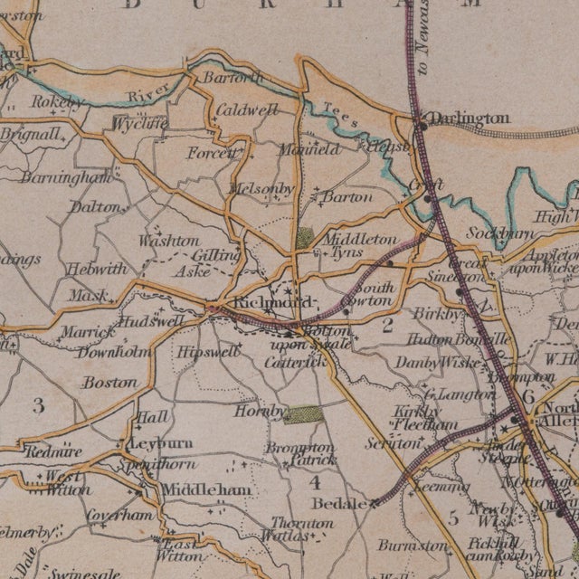 1860's Antique North Yorkshire Map For Sale - Image 11 of 12