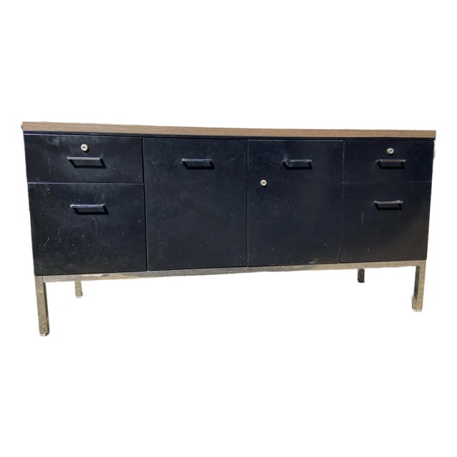 Steelcase Vintage Mid Century Modern Metal Credenza Sideboard For Sale