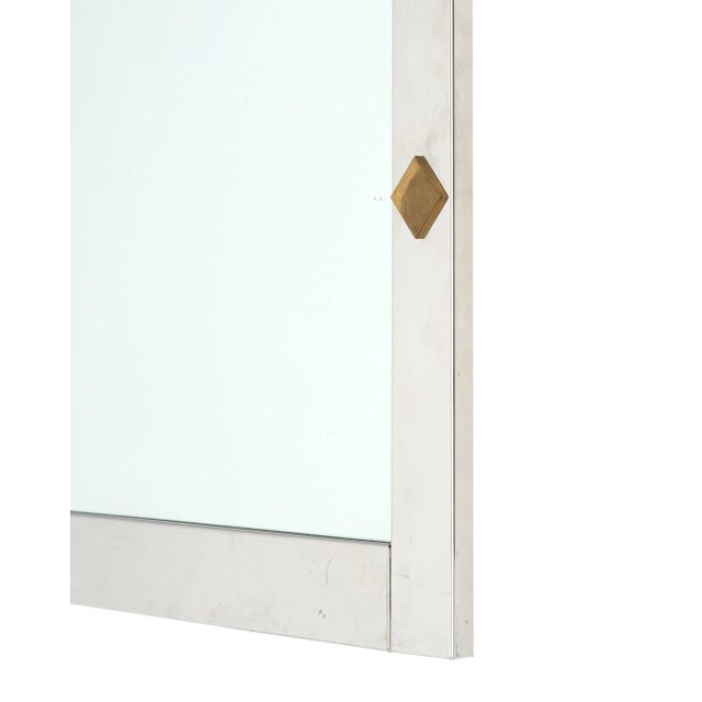 French Modernist Chrome Mirror For Sale - Image 9 of 9