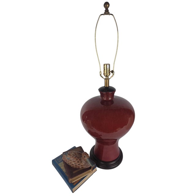 Frederick Cooper Frederick Cooper Monumental Sang De Boeuf Ceramic Table Lamp For Sale - Image 4 of 11