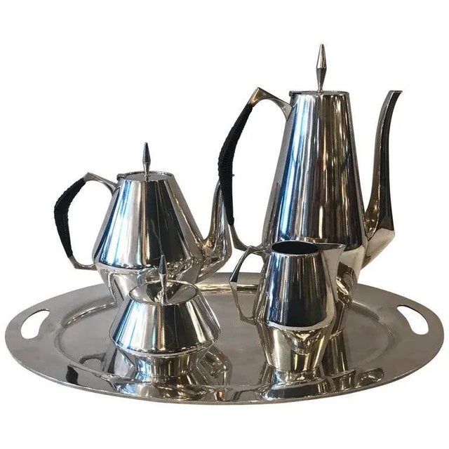1950s Sterling Tea Service Designed by Gio Ponti for Reed and Barton - Set of 5 For Sale - Image 13 of 13