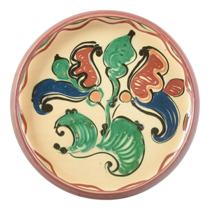 Decorative Wall or Serving Dish in Ceramic with Floral Motif from Kähler, Denmark, 1930s