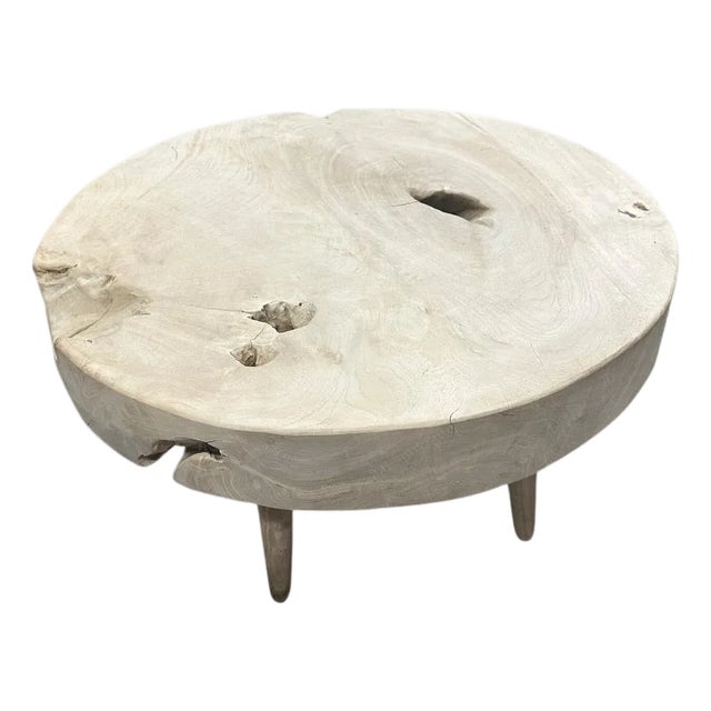 Andrianna Shamaris Mid Century Style Organic Teak Wood Coffee Table For Sale