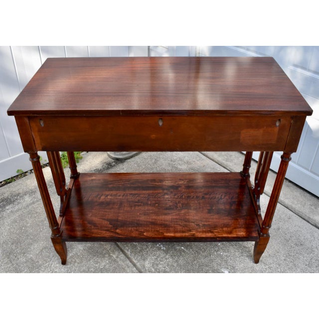 Vintage Northern Furniture Co. Regency Mahogany Console Table Entryway Hall For Sale - Image 11 of 15