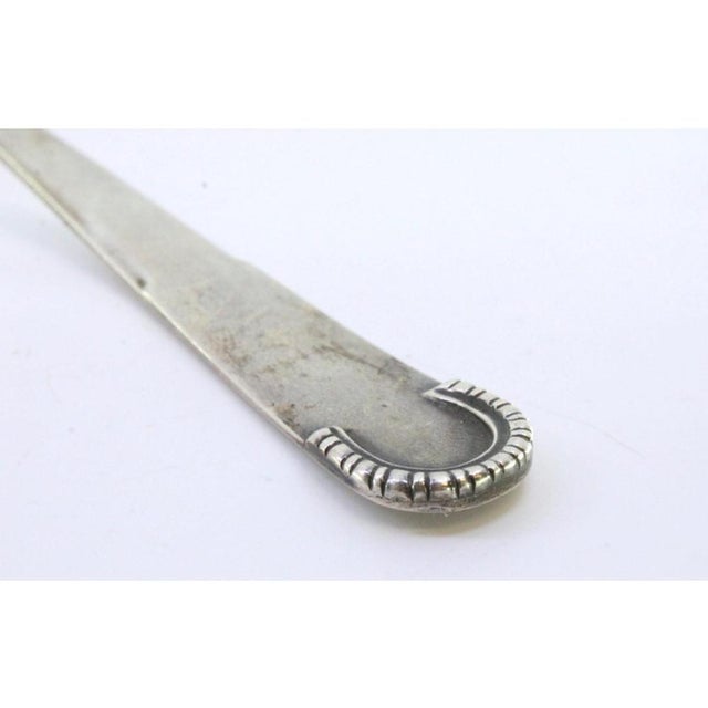 Plain Silver Sauce Spoon with Raised Handle For Sale - Image 4 of 8