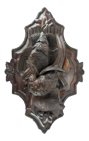 Large German Black Forest Carved Gamebird Wall Plaque