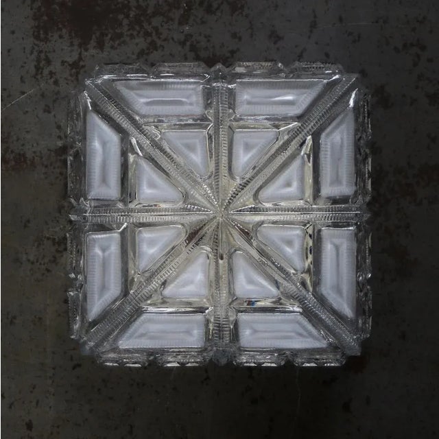 Mid-Century Modern Clear and Mat Glass Sconce For Sale - Image 8 of 12