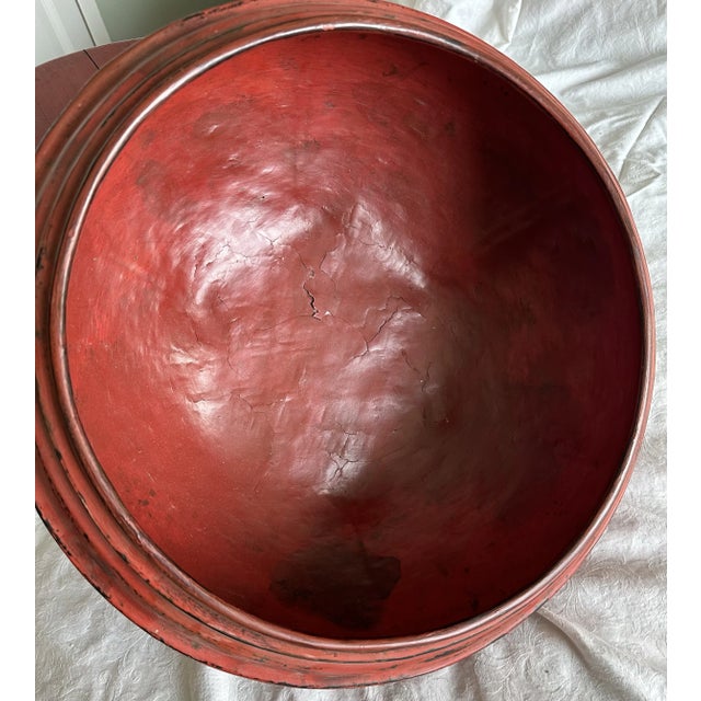 19th Century Red Lacquered Large Bowl Rice Servers For Sale In New York - Image 6 of 7