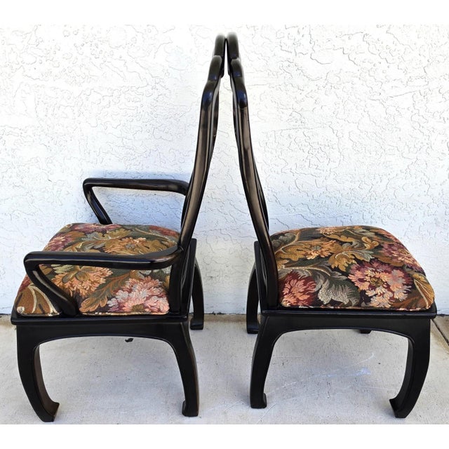 Chinoiserie Vintage Bernhardt Chinoiserie Ming Dining Chairs Set of 8 For Sale - Image 3 of 16