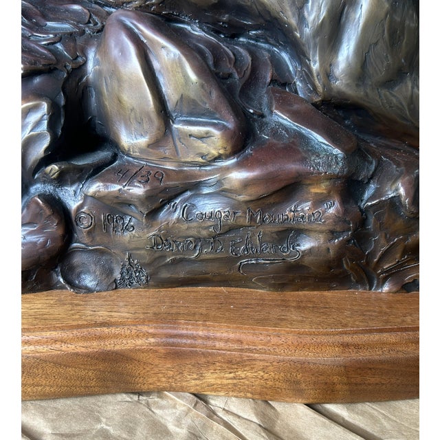 1990s "Cougar Mountain" Bronze Sculpture by Danny D. Edwards For Sale - Image 12 of 14
