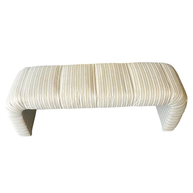 Tan Extra Long Cream Waterfall Bench For Sale - Image 8 of 12