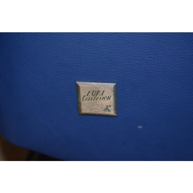 Vintage Euri Collection Royal Blue Soft Leather Loveseat Couch From Germany For Sale - Image 14 of 14