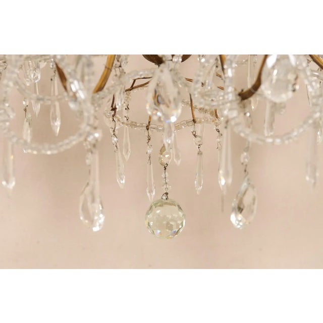 Mid 20th Century Italian Crystal & Gilt Chandelier For Sale - Image 10 of 11
