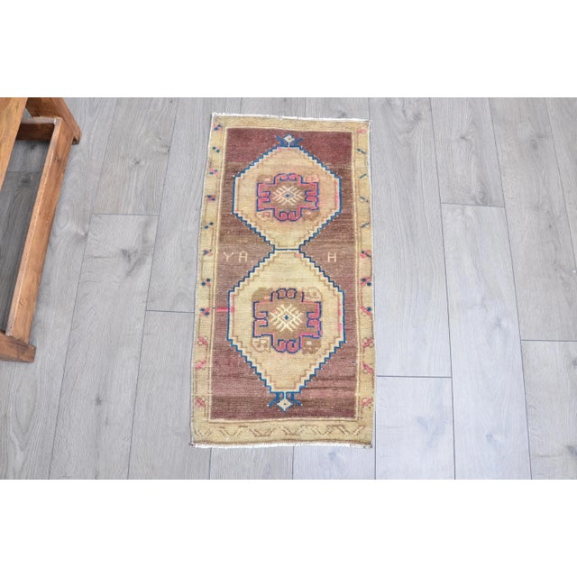 Brown Handmade Area Rug For Sale - Image 6 of 6