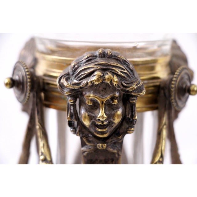 French 19th Century Louis XVI-Style Vases with Bronze Stands - A Pair For Sale - Image 3 of 7