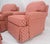 Pair of Large Red & White Upholstery Club Lounge Chairs & Matching Ottoman MINT For Sale - Image 13 of 15