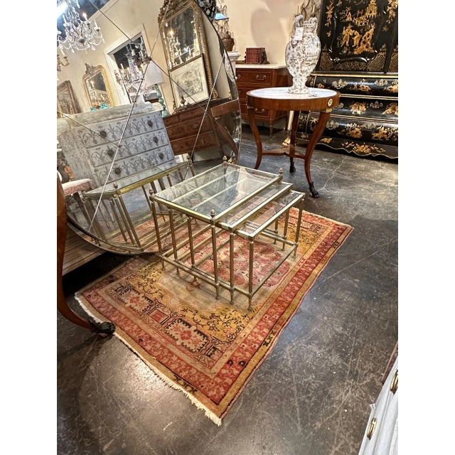 Lovely set of 3 vintage Italian nesting tables. Creates a nice traditional look.