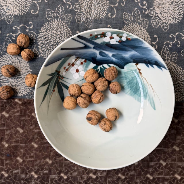 Vintage Japanese Porcelain Bowl with Sho Chiku Bai Motif, 1950s For Sale - Image 4 of 10