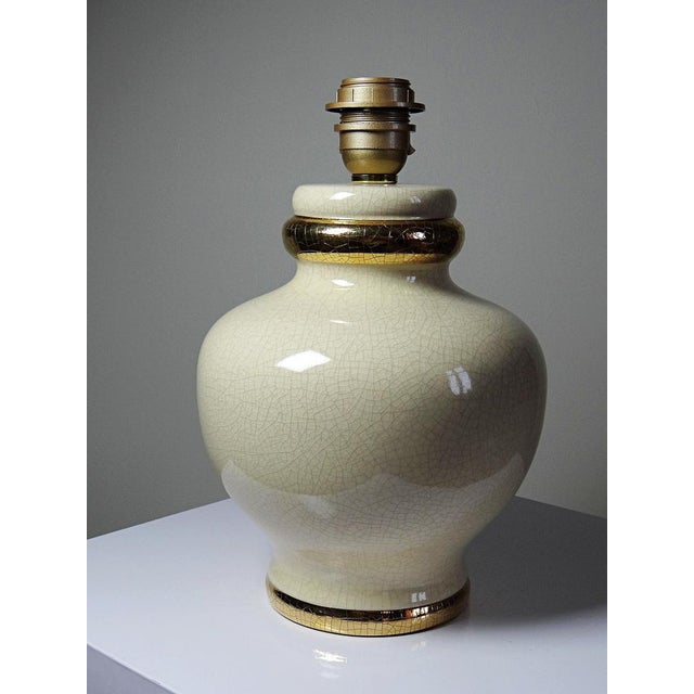 Sold without a lampshade. Superb large vintage decorative lamp from Le Dauphin, "Panama Champagne" model from the Dynasty...