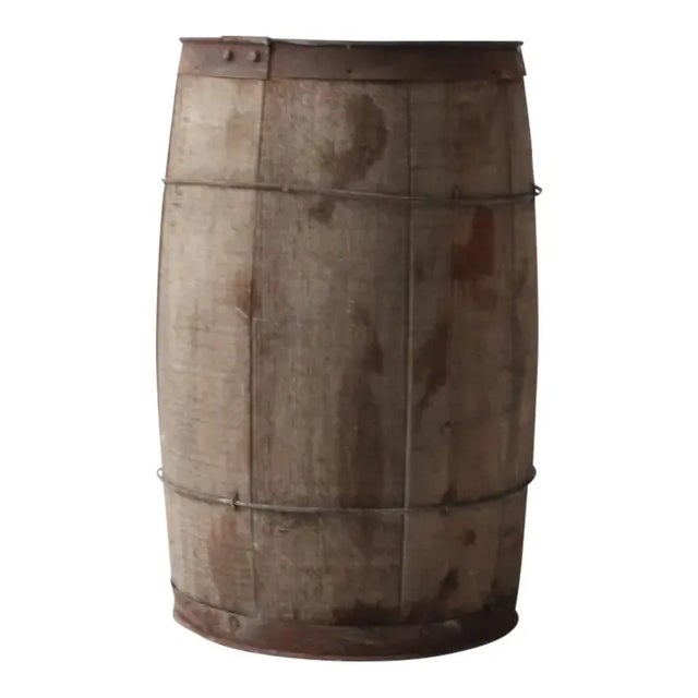 Brown Antique Wooden Barrel For Sale - Image 8 of 8