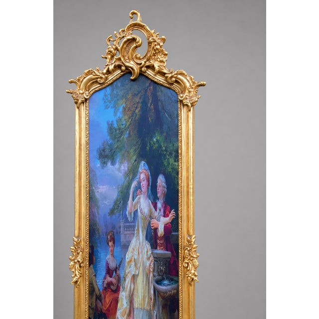 1980s French Louis XVI Gold Beech Fabric Wall Art For Sale - Image 6 of 10
