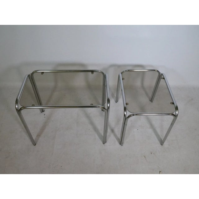 Mid-Century Modern Mid-Century Chrome and Glass Nesting Tables, 1970s, Set of 2 For Sale - Image 3 of 8