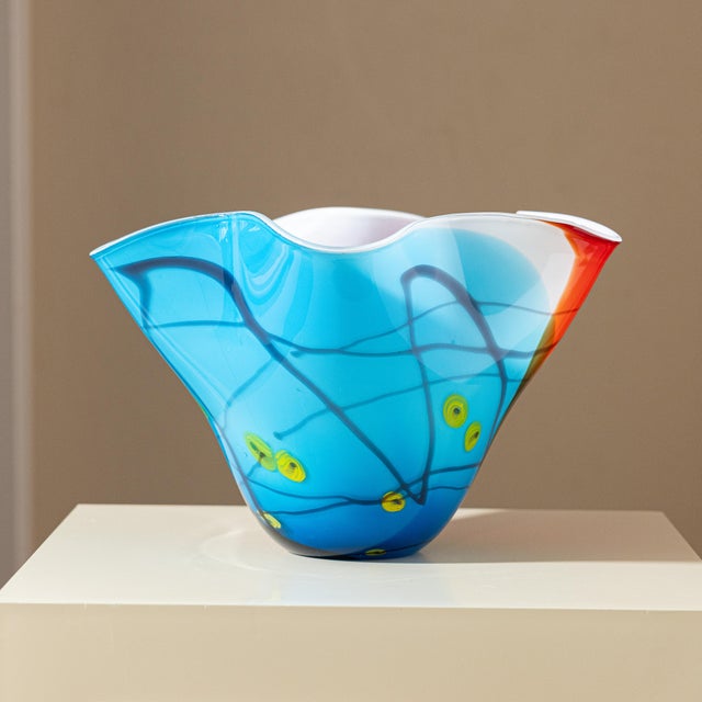 Large Late 20th Century Abstract Hand-Blown Studio Art Glass Vessel For Sale - Image 4 of 9