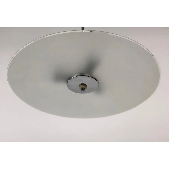 Bauhaus Czech Bauhaus Glass Plate Pendant Lamp, 1930s For Sale - Image 3 of 13